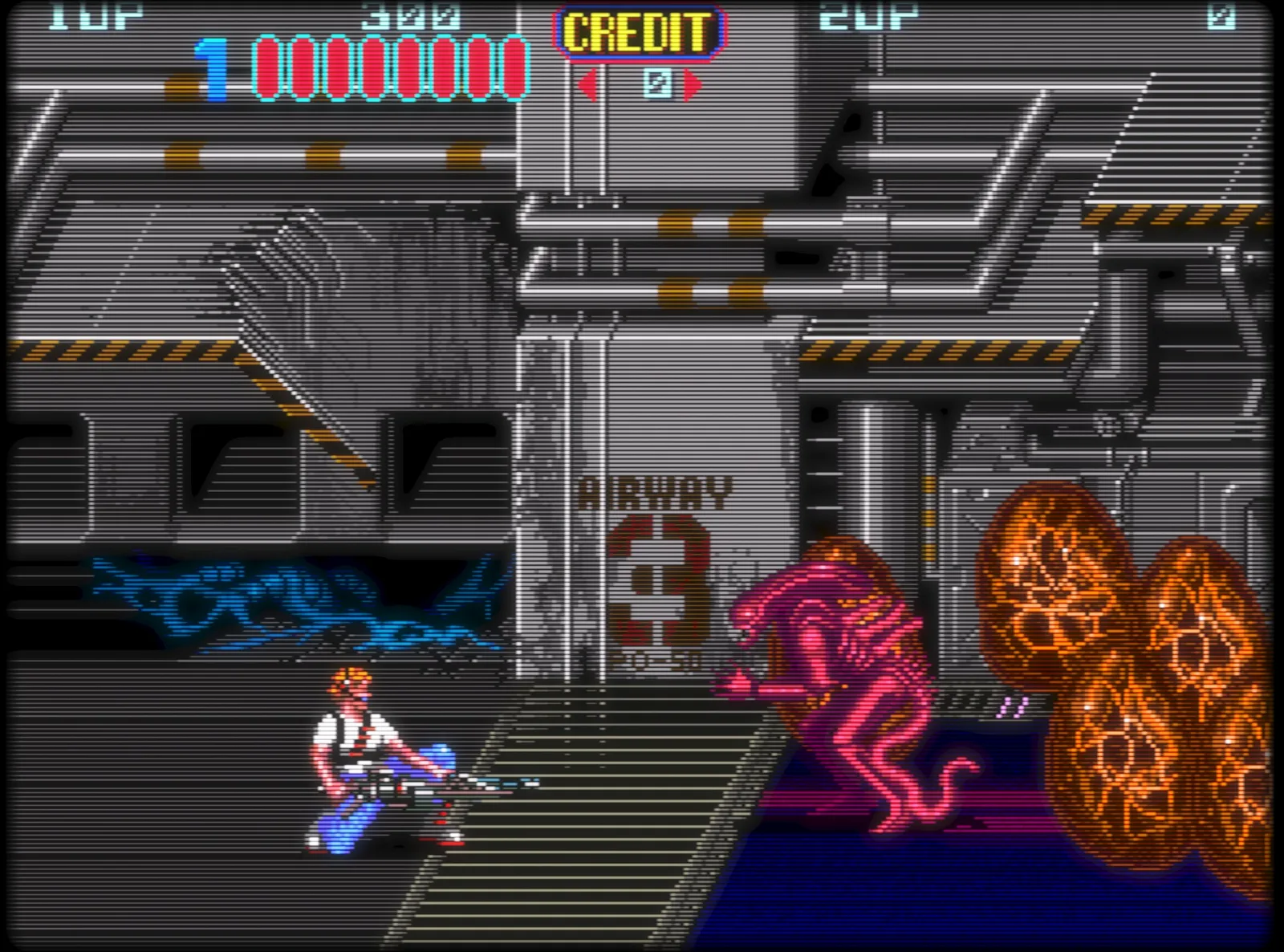 RetroArch-এর CRT শেডার দিয়ে চলা ক্লাসিক আর্কেড গেম