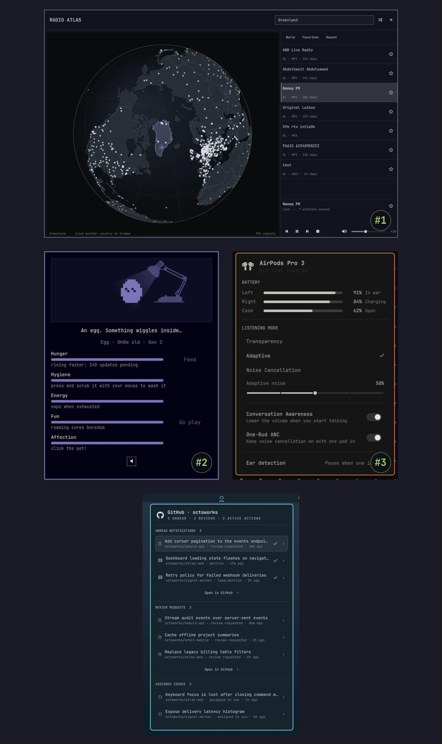 Radio Atlas, Omagotchi, AirPods ও GitHub